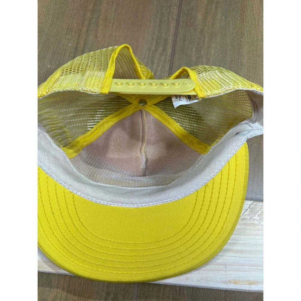 Vintage Fischers Bacon Makin People Trucker Hat Yellow Snapback Adver-Togs USA‎